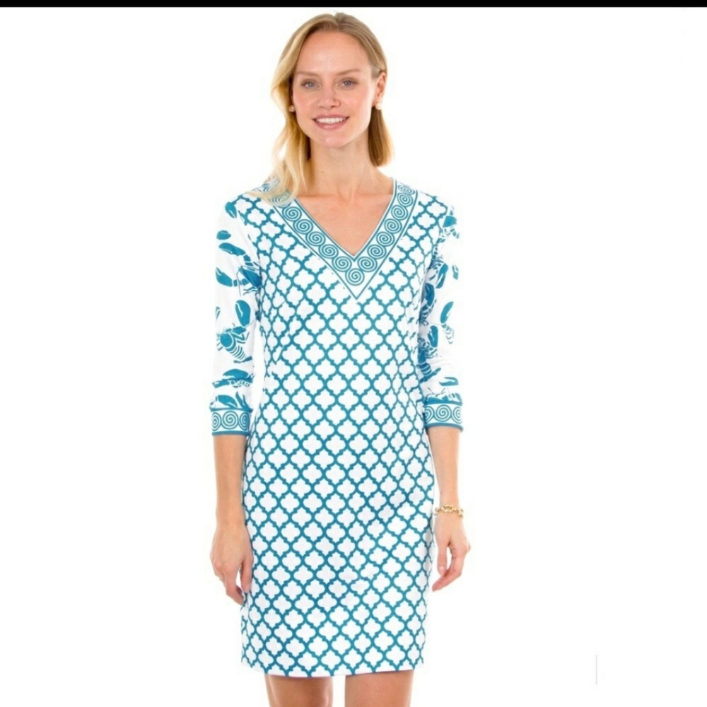 NWT Gretchen Scott Lobster Soup V-Neck Dress